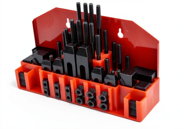 kimllier 58 piece 7/16 inch T Slot clamping kit Steel Red Bridgeport-2