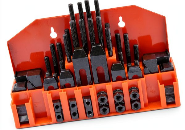 kimllier 58 piece 7/16 inch T Slot clamping kit Steel Red Bridgeport-0