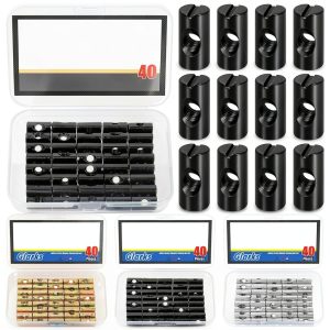 M6 x 20mm Barrel Cross Dowels Slotted Nut Glarks Duty 40pcs Black-0