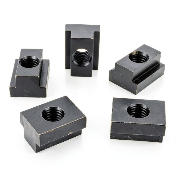 M12 T-Slot Nut,Black Oxide Finish,Grade 8.8,0.47" Threads,Slot Width 14mm,Slot Depth 8mm,Total Depth 16mm,Pack of 5-0