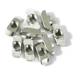 1/4"-20 Threaded Standard Steel Drop in T-Nut, Drop-in T-Nuts Accessory Hardwares for 15 40 Series Aluminum Extrusion Profiles Rail, 20 Packs-0