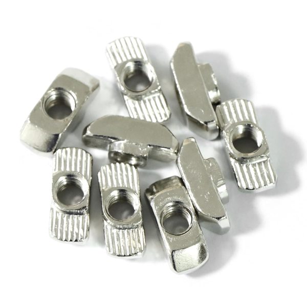 1/4"-20 Threaded Standard Steel Drop in T-Nut, Drop-in T-Nuts Accessory Hardwares for 15 40 Series Aluminum Extrusion Profiles Rail, 20 Packs-0