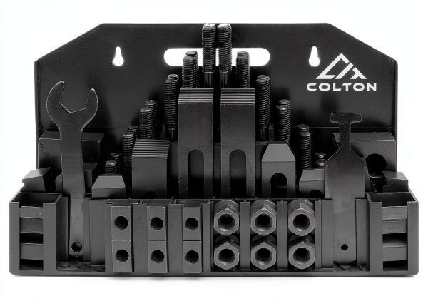 Colton 58010 60Pc Premium 5/8" T-Slot Clamping Kit 1/2-13 UNC Black-0