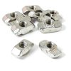 1/4"-20 Threaded Standard Steel Drop in T-Nut, Drop-in T-Nuts Accessory Hardwares for 15 40 Series Aluminum Extrusion Profiles Rail, 20 Packs-1