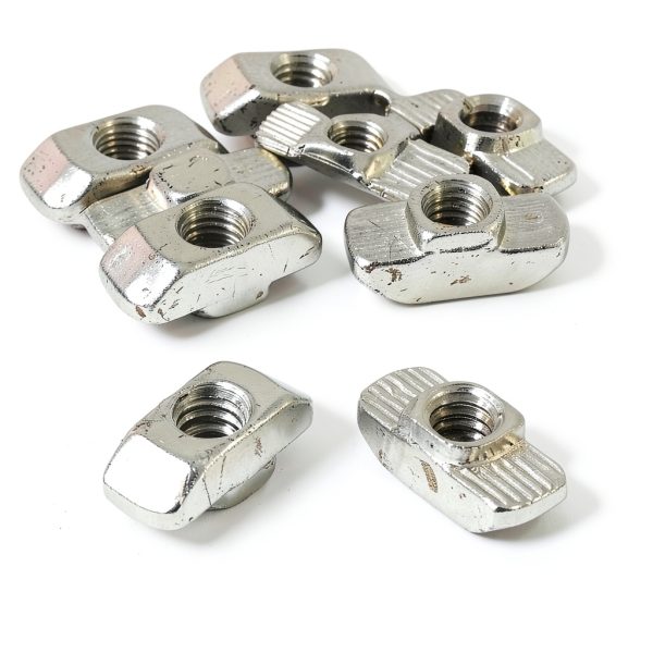 1/4"-20 Threaded Standard Steel Drop in T-Nut, Drop-in T-Nuts Accessory Hardwares for 15 40 Series Aluminum Extrusion Profiles Rail, 20 Packs-1