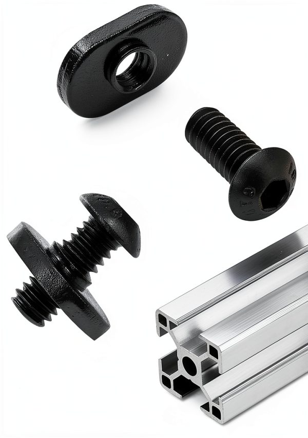 1/4-20 Black T Slot Nuts 20 Pack - CHUAN JING T-Slot Bolts-1