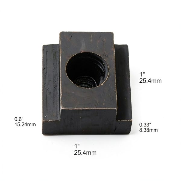 Wulankd T-Slot Nut Black Oxide Finish 1/2-13 Thread 5/8 Slot 4 Pack-3