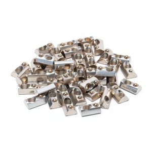 50 Packs M8 Thread T Spring Nut,Roll in T-Nut with Ball Spring,European Standard 40 Series Aluminum Slot Carbon Steel-0