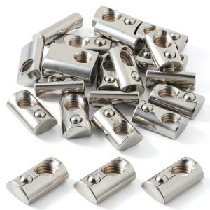 T Nuts 20PCS 1/4-20 Steel Roll In Ball Spring Xelsluthe T Slot Nuts-0