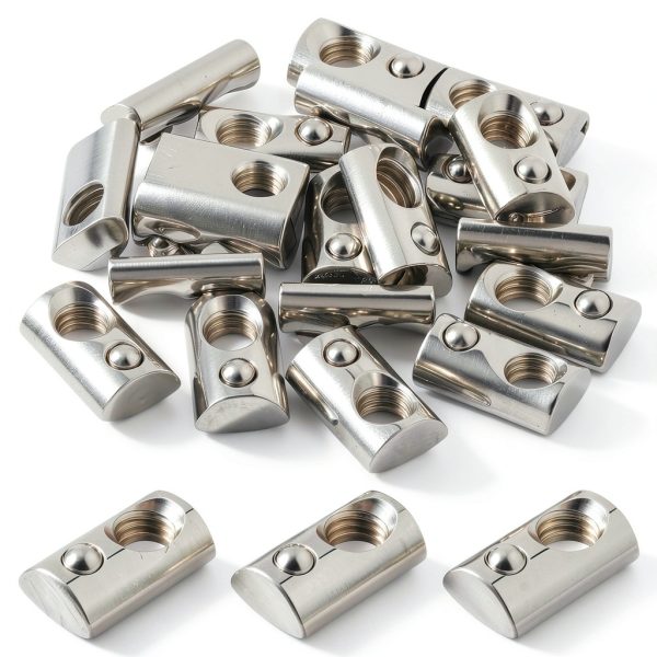T Nuts 20PCS 1/4-20 Steel Roll In Ball Spring Xelsluthe T Slot Nuts-0