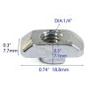 1/4"-20 Threaded Standard Steel Drop in T-Nut, Drop-in T-Nuts Accessory Hardwares for 15 40 Series Aluminum Extrusion Profiles Rail, 20 Packs-5