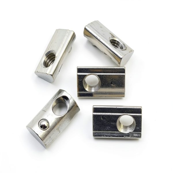 M8 Thread T Spring Nut by Mergorun - Silver Aluminum Slot, Pack of 30-1